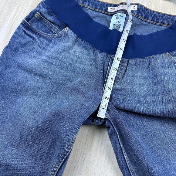 ASOS Maternity Remo Rebel Denim Casual Over-Bump Belly Stretch Panel Jeans 8 - Picture 10 of 13